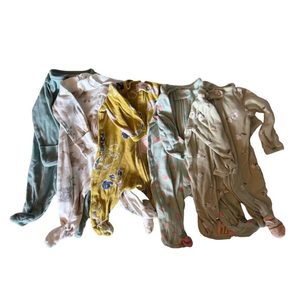 Lot of Carter’s 3m Girl Footed Pajamas